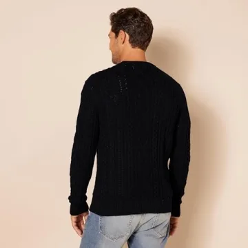 Stylish Amazon Essentials Fisherman Cable Crewneck Sweater