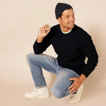 Stylish Amazon Essentials Fisherman Cable Crewneck Sweater