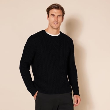 Stylish Amazon Essentials Fisherman Cable Crewneck Sweater