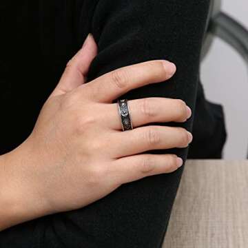 HZMAN Moon Star Sun Stainless Steel Statement Ring