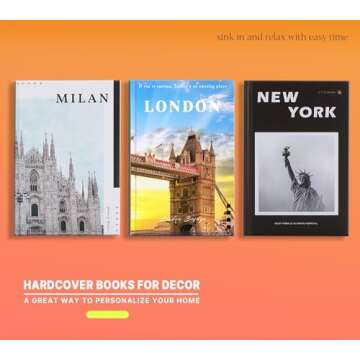 Fashion Decorative Books for Decor (Set of 3), Hardcover Fake Decorative Books for Coffee Tables and Shelves, Designer Books Decoration for Decor, Neutral Home Books Decor Display for Living Room