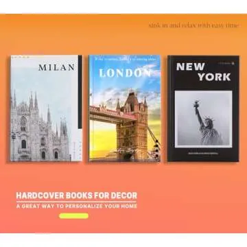 Fashion Decorative Books for Decor (Set of 3), Hardcover Fake Decorative Books for Coffee Tables and Shelves, Designer Books Decoration for Decor, Neutral Home Books Decor Display for Living Room