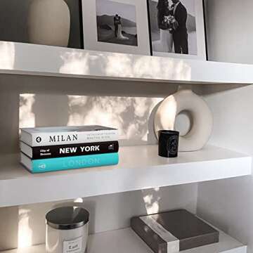 Fashion Decorative Books for Decor (Set of 3), Hardcover Fake Decorative Books for Coffee Tables and Shelves, Designer Books Decoration for Decor, Neutral Home Books Decor Display for Living Room
