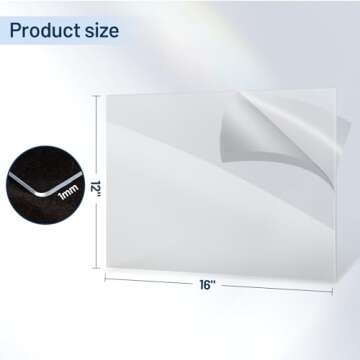 5 Pack of 12x16 Clear PET/Plexiglass Sheets - Durable Plastic for Creative Projects