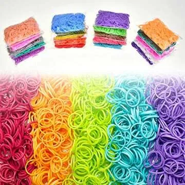 Loom Rubber Bands, 12750pc Rubber Band Refill Kit in 26 Colors with 500 Clips 6 Hooks, INSCRAFT Loom Bands
