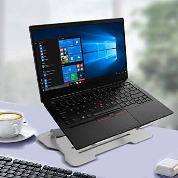 QuinnryQuinnry Laptop Stand | Adjustable Portable Foldable Laptop Riser | 7 Layer Height Adjustment Laptop Holder | Office Desk Accessories | Ergonomic Laptop Elevator for Desk Work from Home