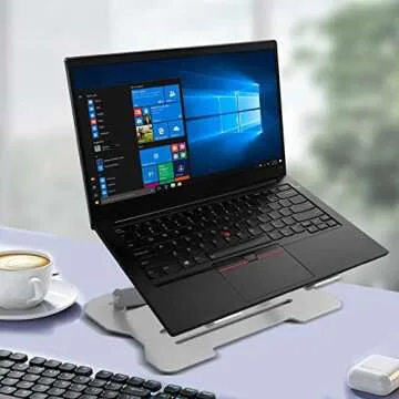 QuinnryQuinnry Laptop Stand | Adjustable Portable Foldable Laptop Riser | 7 Layer Height Adjustment Laptop Holder | Office Desk Accessories | Ergonomic Laptop Elevator for Desk Work from Home