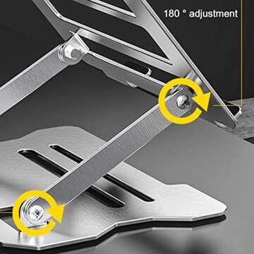 QuinnryQuinnry Laptop Stand | Adjustable Portable Foldable Laptop Riser | 7 Layer Height Adjustment Laptop Holder | Office Desk Accessories | Ergonomic Laptop Elevator for Desk Work from Home