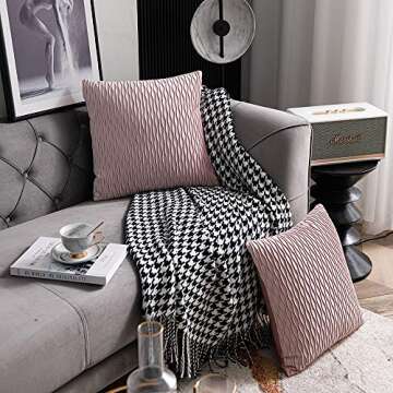 Luxurious DEZENE Pink Throw Pillow Covers - 2 Pack