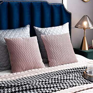 Luxurious DEZENE Pink Throw Pillow Covers - 2 Pack