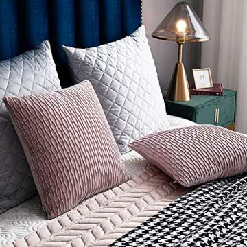 Luxurious DEZENE Pink Throw Pillow Covers - 2 Pack