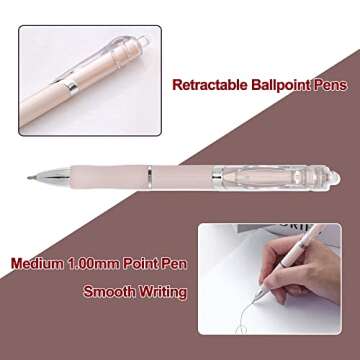 Aisibeiger Black Pens Ball Point Pen 1.0mm Medium Point Pen with Comfort Grip Smooth Writing (10 pac...