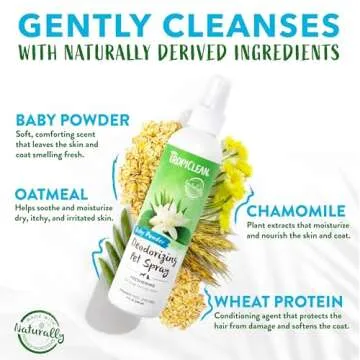 TropiClean Baby Powder Dog Deodorizing Spray for Long Lasting Freshness