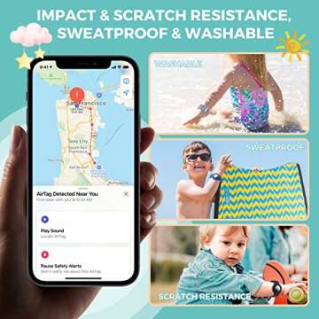 Air tag Wristband Kids(2 Pack) - Soft Silicone Air tag Bracelet for Kids - Lightweight GPS Tracker Holder Compatible with Apple Air tag Childs Watch Band Kids (Black & Navy Blue)