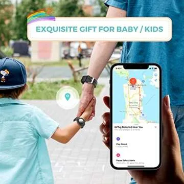 Air tag Wristband Kids(2 Pack) - Soft Silicone Air tag Bracelet for Kids - Lightweight GPS Tracker Holder Compatible with Apple Air tag Childs Watch Band Kids (Black & Navy Blue)