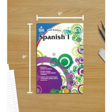 Carson Dellosa Skill Builders Grades K–5 Spanish Workbook for Kids, Spanish Vocabulary Builder for Kids Ages 5-11, Kindergarten―5th Grade Workbook, Learn Spanish Numbers, Alphabet, Vocabulary & More