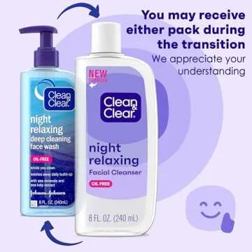 Clean & Clear Night Relaxing Face Wash for Refreshing Clean