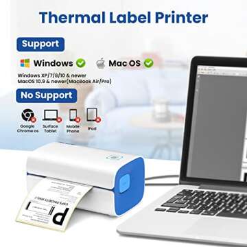 AOBIO X4BT 4x6 Bluetooth Thermal Label Printer - Shipping Label Printer for Small Business - Desktop...
