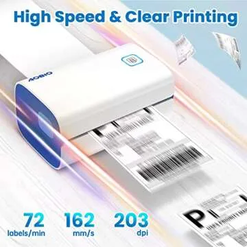 AOBIO X4BT 4x6 Bluetooth Thermal Label Printer - Shipping Label Printer for Small Business - Desktop Postage Label Printer Compatible with MacOS, Wins, Linux, ChromeOS (Blue)