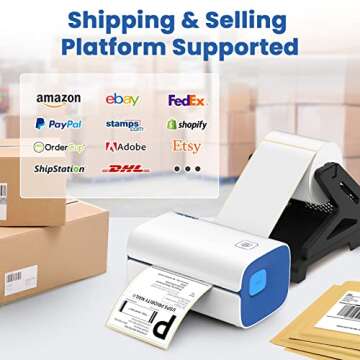 AOBIO X4BT 4x6 Bluetooth Thermal Label Printer - Shipping Label Printer for Small Business - Desktop Postage Label Printer Compatible with MacOS, Wins, Linux, ChromeOS (Blue)