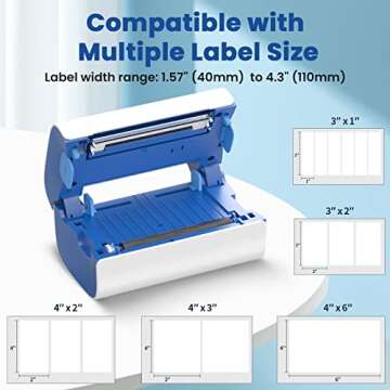 AOBIO X4BT 4x6 Bluetooth Thermal Label Printer - Shipping Label Printer for Small Business - Desktop Postage Label Printer Compatible with MacOS, Wins, Linux, ChromeOS (Blue)
