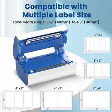 AOBIO X4BT 4x6 Bluetooth Thermal Label Printer - Shipping Label Printer for Small Business - Desktop Postage Label Printer Compatible with MacOS, Wins, Linux, ChromeOS (Blue)