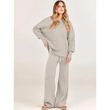 ANRABESS 2 Piece Sweatsuit Cozy and Trendy Fall Outfit