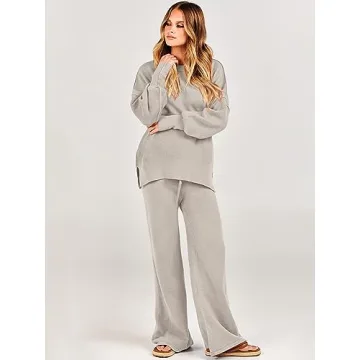 ANRABESS 2 Piece Sweatsuit Cozy and Trendy Fall Outfit