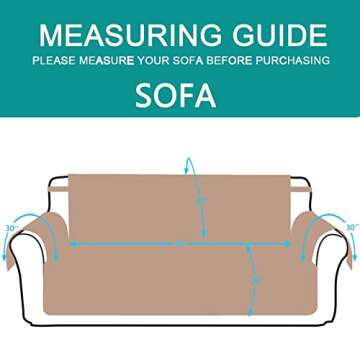 U-NICE HOME Reversible Sofa Cover Couch Cover for Dogs with Elastic Straps Water Resistant Furniture Protector for Pets Couch Cover for 3 Cushion Couch (Sofa, Camel/Ivory)