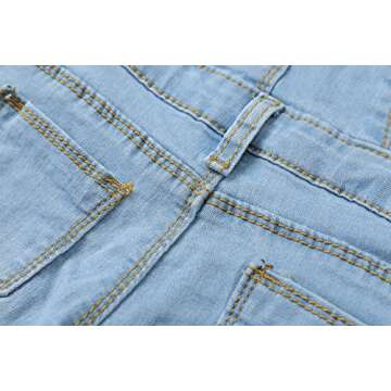 KIDSCOOL SPACE Baby Boy Girl Jean Shorts,Toddler Denim Cute Summer Shortalls,Light Blue,12-18 Months