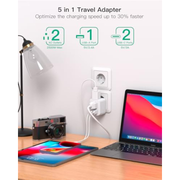 Compact European Travel Plug Adapter - 2 Pack