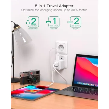 Compact European Travel Plug Adapter - 2 Pack