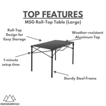 Durable Roll-Top Camping Table - Lightweight & Portable Gear