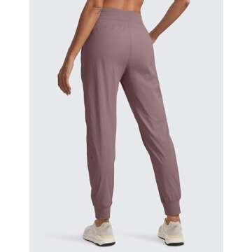 CRZ YOGA Lightweight Workout Joggers for Women, High Waisted Outdoor Running Casual Track Pants with...