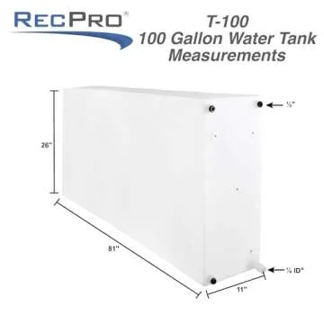 RecPro RV Fresh Water Tank 100 Gallon Capacity | Drinking Water Storage