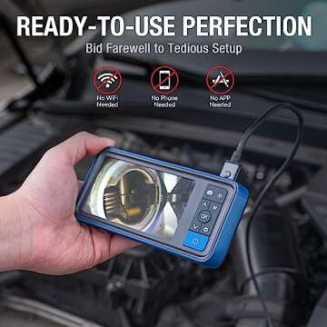 Dual Lens Endoscope Camera with Light - Teslong 4.5" HD Inspection Camera