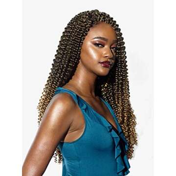 Sensationnel Ruwa prestretched braiding hair - 3x water wave 18 inch water repellent kanekalon fast dry synthetic sports itch free (1 pack, 27 HONEYBLONDE)