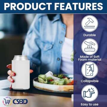 12 Pack Customizable Blank Can Coolers for Events