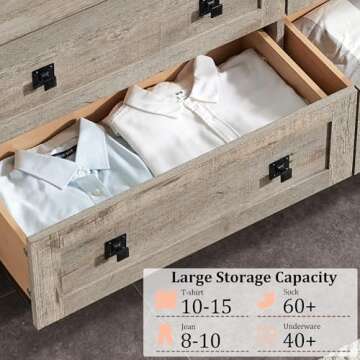 RedLemon Rustic 8-Drawer Dresser for Charming Storage