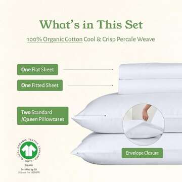 Organic Cotton Queen Size Sheets - Crisp & Durable