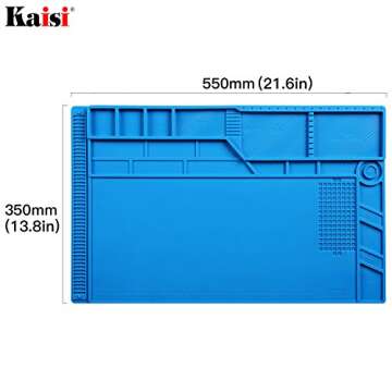 Kaisi Soldering Mat - Heat-Resistant Silicone with Magnetic Compartment and Measuring Scale