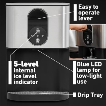 Deco Chef Self Dispensing Nugget Ice Maker Countertop, 46LB Per Day Automatic Chewable Ice, 1.8LB Per Hour, Additional 2-Year CPS Protection Plan Included