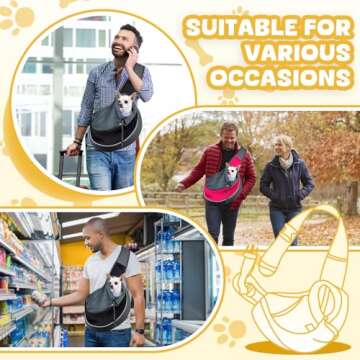 WOYYHO Adjustable Mesh Dog Sling Carrier for Travel