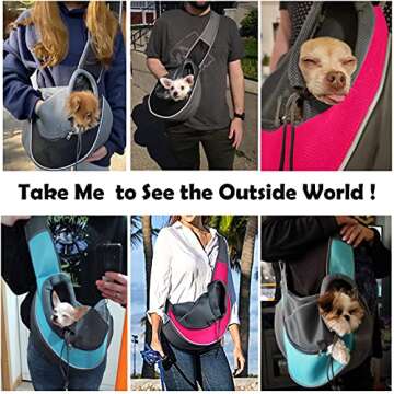 WOYYHO Adjustable Mesh Dog Sling Carrier for Travel