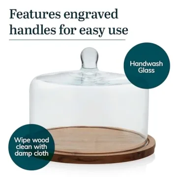 Elegant Libbey Acacia Wood Cake Stand with Dome Lid