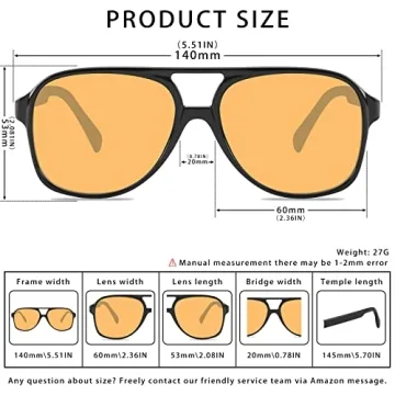 Retro Aviator Sunglasses 70s Vintage Style UV400 Protection