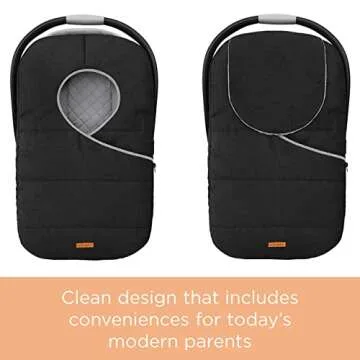 Winter Carseat Cover for Baby | Infant Car Seat Cover Baby | Doona Accessories | Winter Car Seat Canopy for Boys & Girls | New Born Essentials Must Haves for Cold Weather | Warm & Thick Fleece (Black)