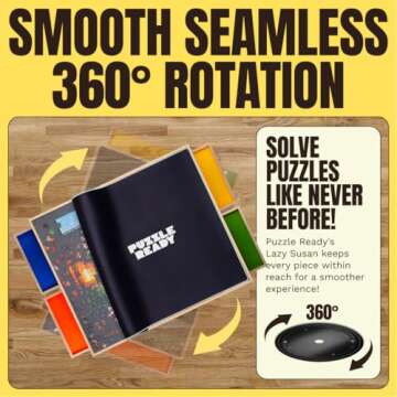 Puzzle Board with Drawers & Cover Mat - 1500 Pieces Wooden Jigsaw Puzzle Table - 37" X 28" Portable ...