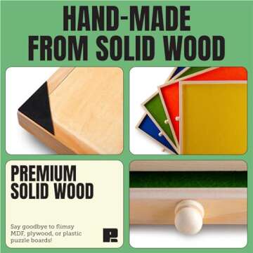 Puzzle Board with Drawers & Cover Mat - 1500 Pieces Wooden Jigsaw Puzzle Table - 37" X 28" Portable Puzzle Board with Lazy Susan for Puzzlers - Colorful Puzzle Trays for Sorting - Puzzle Ready