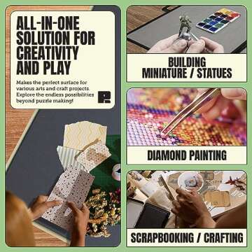 Puzzle Board with Drawers & Cover Mat - 1500 Pieces Wooden Jigsaw Puzzle Table - 37" X 28" Portable Puzzle Board with Lazy Susan for Puzzlers - Colorful Puzzle Trays for Sorting - Puzzle Ready